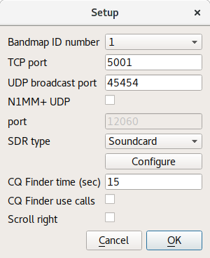 so2sdr-bandmap setup